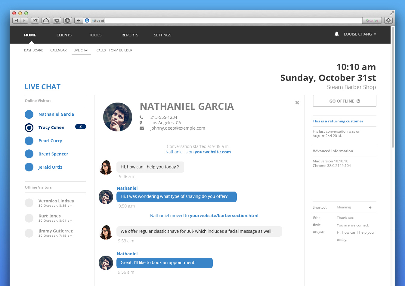 Livechat console